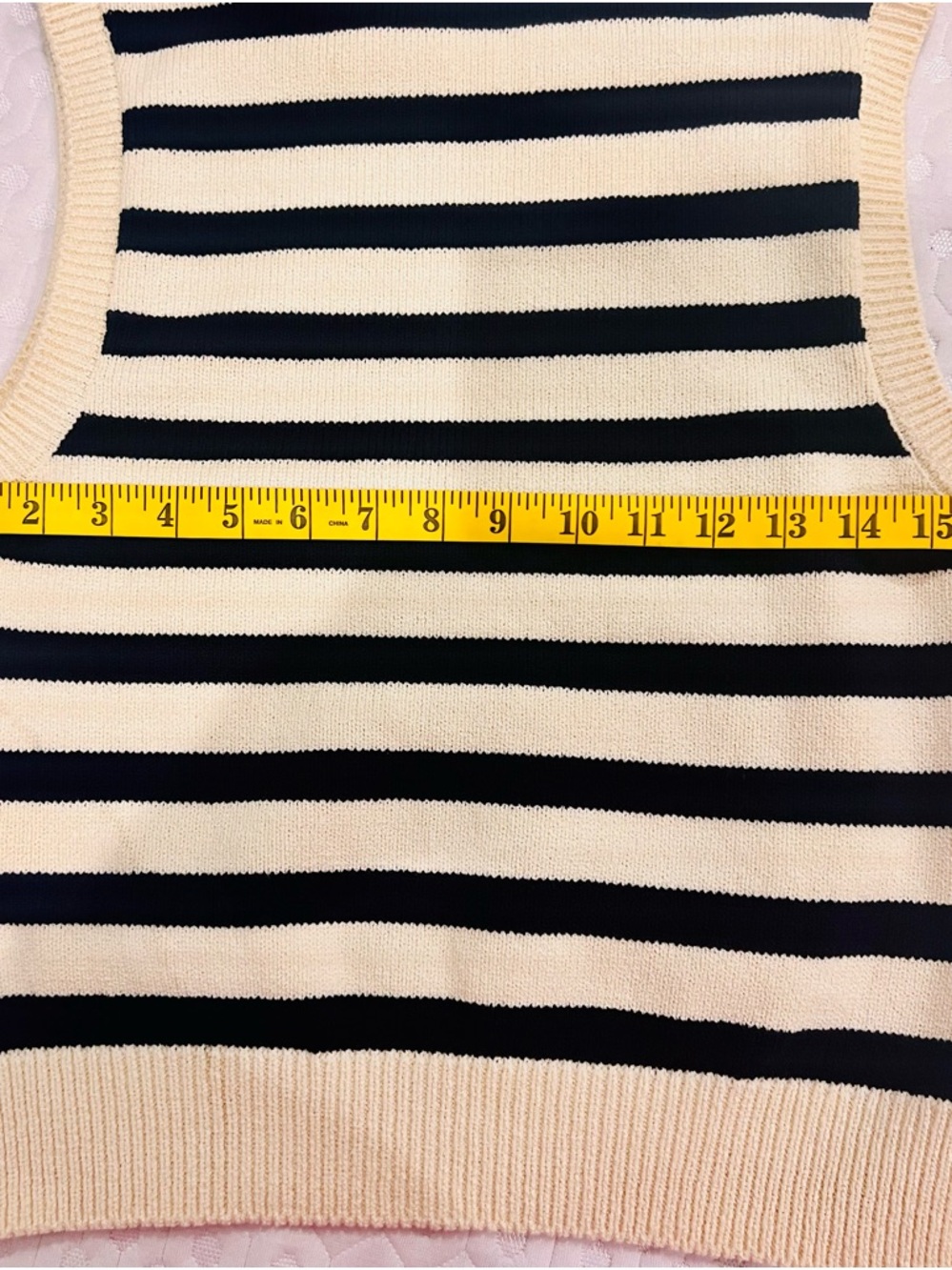 FRAME Harbor Striped Knit Vest Cream Navy Gold Button Nautical Coastal Chic S - Picture 9 of 10